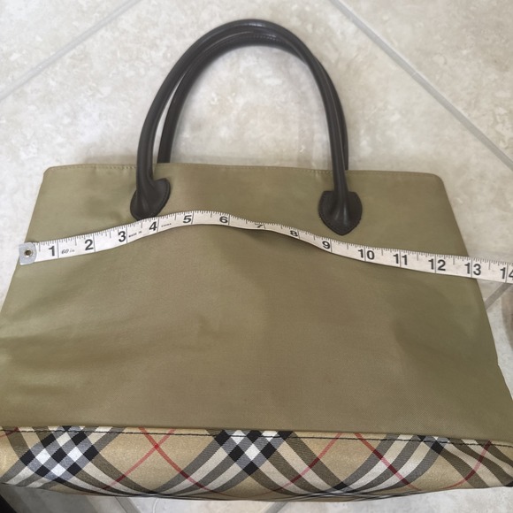 BURBERRY Blue Label Beige Nova Check Bottom Tote Shoulder Bag Nylon Purse Luxury - Picture 10 of 16